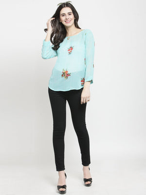 ZARVEY Casual Regular Sleeve Floral Print Women Multicolor Top