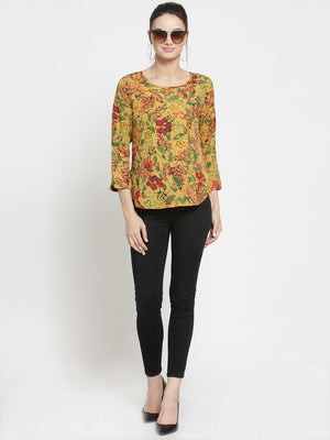 ZARVEY Casual Regular Sleeve Printed Women Multicolor Top