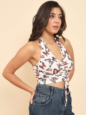 TANDUL Casual Sleeveless Printed Women Multicolor Top