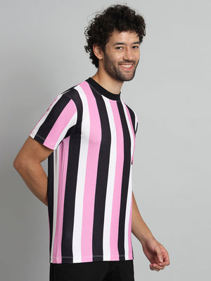 TANDUL  Men Printed Round Neck Elastane Multicolor T-Shirt