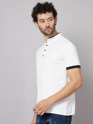 Men Printed Stylised Neck Elastane Multicolor T-Shirt