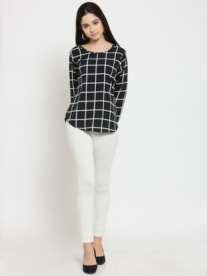 ZARVEY Casual 3/4 Sleeve Printed Women Multicolor Top