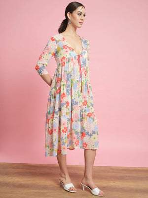 Women Longline 3/4th Sleeve Multicolor Shrug