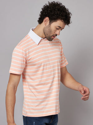 Men Printed Stylised Neck Elastane Multicolor T-Shirt
