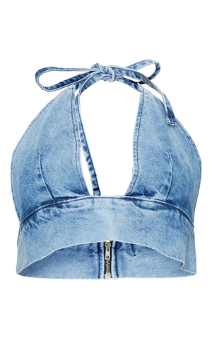 TANDUL  Casual Sleeveless Solid Women Blue Top