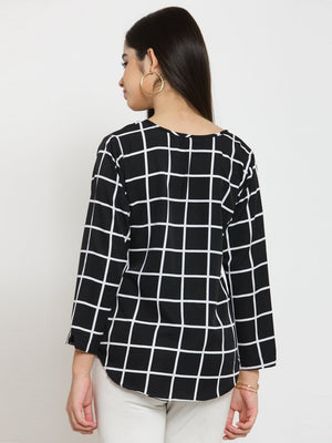 ZARVEY Casual 3/4 Sleeve Printed Women Multicolor Top
