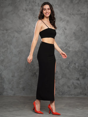 TANDUL Women Co-ords Black Dress