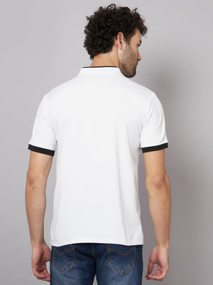 Men Printed Stylised Neck Elastane Multicolor T-Shirt