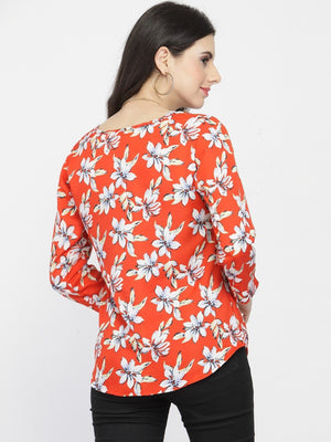 ZARVEY Casual Regular Sleeve Floral Print Women Multicolor Top