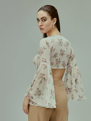 TANDUL Casual Bell Sleeves Printed Women Multicolor Top