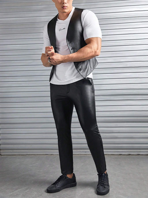 TANDUL PU LEATHER Solid Coat For Men
