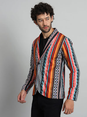 TANDUL  Men Printed Single Breasted Casual Blazer  (Multicolor)