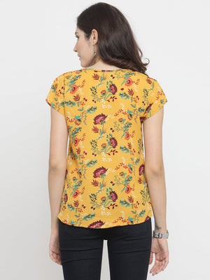 ZARVEY Casual Short Sleeve Floral Print Women Multicolor Top