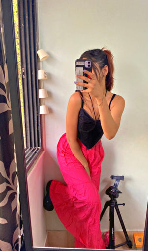 Women Regular Fit Pink Cotton Blend Trousers