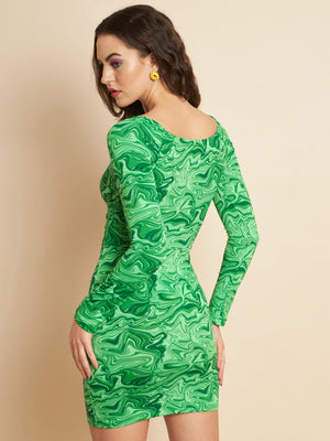 Women Bodycon Multicolor Dress
