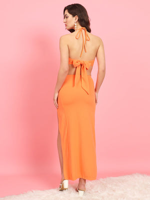 TANDUL  Women Two Piece Dress Orange Dress