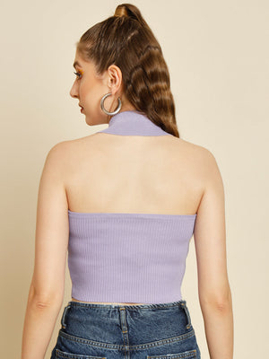 TANDUL  Casual Regular Sleeves Solid Women Purple Top