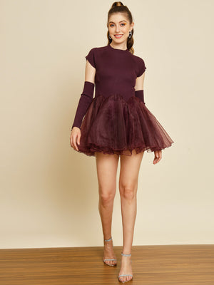 TANDUL  Women Fit and Flare Maroon Dress