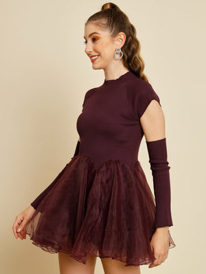 TANDUL  Women Fit and Flare Maroon Dress