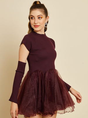 TANDUL  Women Fit and Flare Maroon Dress