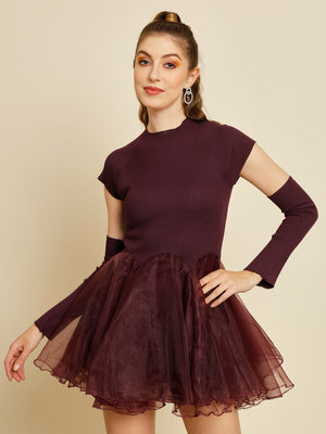 TANDUL  Women Fit and Flare Maroon Dress