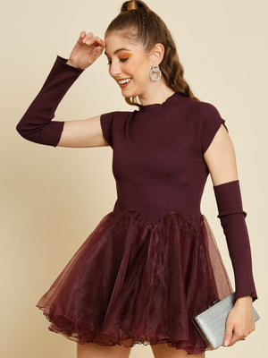 TANDUL  Women Fit and Flare Maroon Dress