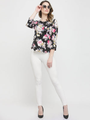 ZARVEY Casual Regular Sleeve Printed Women Multicolor Top