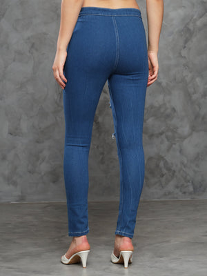 TANDUL Women Skinny Mid Rise Blue Jeans