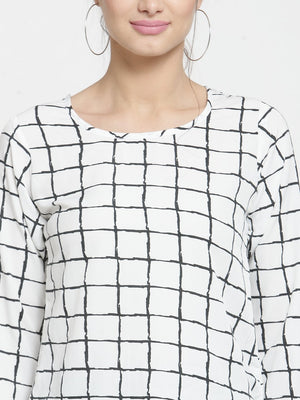 ZARVEY Casual Regular Sleeve Checkered Women Multicolor Top