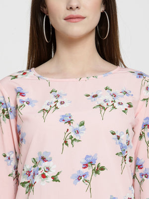 ZARVEY Casual Bell Sleeve Printed Women Multicolor Top