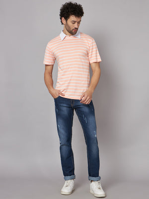Men Printed Stylised Neck Elastane Multicolor T-Shirt