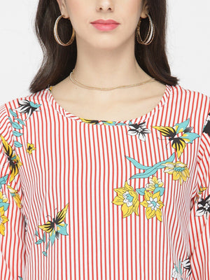 ZARVEY Casual Regular Sleeve Floral Print Women Multicolor Top