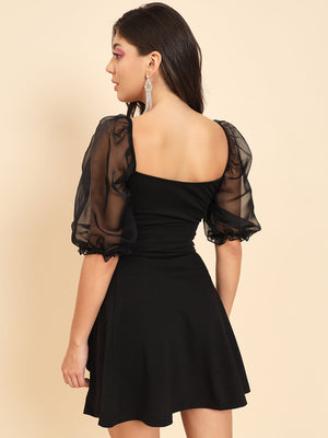 TANDUL Women Skater Black Dress