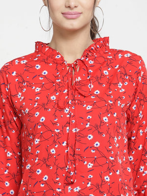 ZARVEY Casual Bell Sleeve Printed Women Multicolor Top