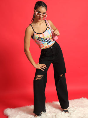 TANDUL  Casual Sleeveless Printed Women Multicolor Top