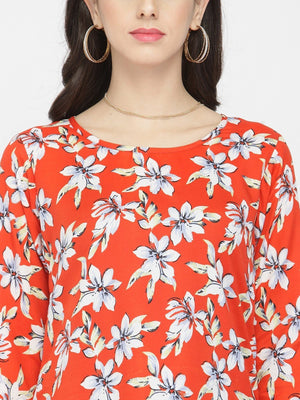 ZARVEY Casual Regular Sleeve Floral Print Women Multicolor Top