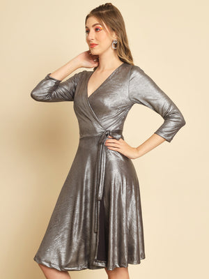 TANDUL Women A-line Silver Dress