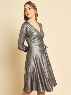 TANDUL Women A-line Silver Dress