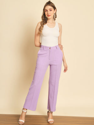 TANDUL Women Regular Fit Purple Lycra Blend Trousers