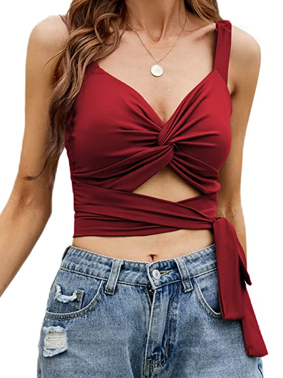 TANDUL  Casual Sleeveless Solid Women Maroon Top