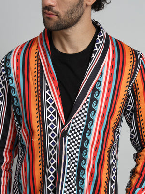 TANDUL  Men Printed Single Breasted Casual Blazer  (Multicolor)