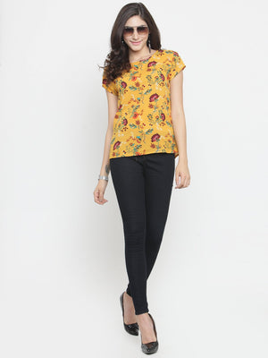 ZARVEY Casual Short Sleeve Floral Print Women Multicolor Top