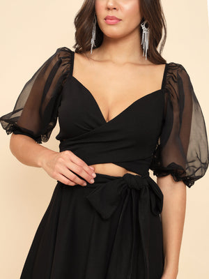 TANDUL Women Skater Black Dress