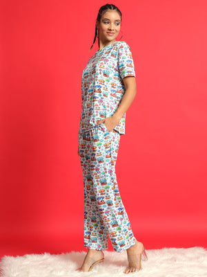 TANDUL  Women Top & Pyjama Set Multicolor Printed