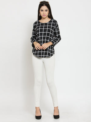 ZARVEY Casual 3/4 Sleeve Printed Women Multicolor Top