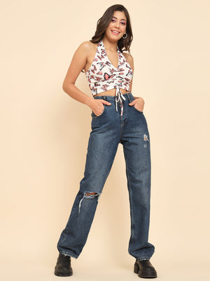 TANDUL Casual Sleeveless Printed Women Multicolor Top