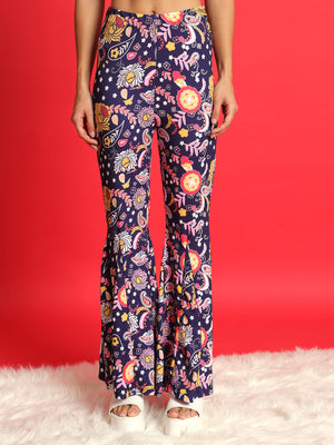 TANDUL  Women Regular Fit Multicolor Lycra Blend Trousers