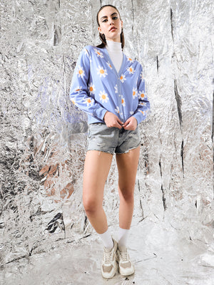 TANDUL Women Printed V Neck Multicolor Sweater