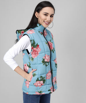 Women Floral Print Padded Jacket