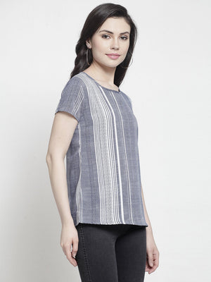ZARVEY Casual Regular Sleeve Striped Women Multicolor Top